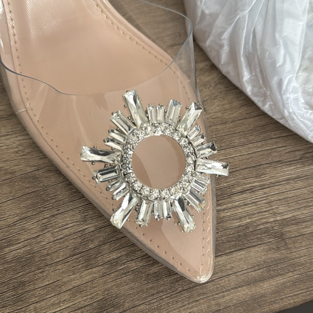 SOLD🔥PrettyLittleThing Women's Clear and Nude Heels
